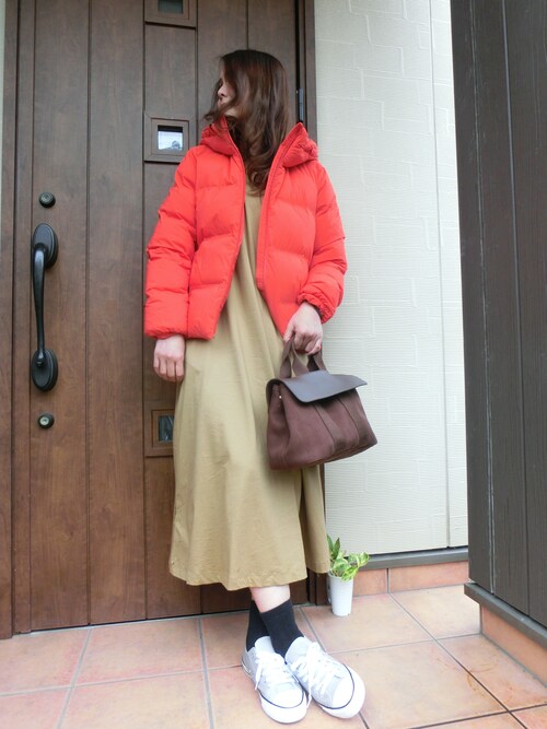 Rieさんの「シームレスダウンパーカ（ユニクロ）」を使ったコーディネート