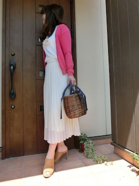 「カコバッグ」｜「アイテム（スカート）」を使った、Rieさん（レディース・168cm）の冬コーディネート