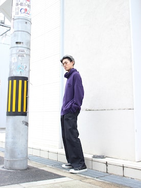 「MYne（マイン）のアイテム（スウェット）」を使った、daichi satohさん（メンズ・181cm）の夏コーディネート
