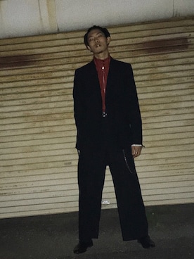 「MIHARAYASUHIRO（ミハラヤスヒロ）のアイテム（スラックス）」を使った、daichi satohさん（メンズ・181cm）の秋コーディネート