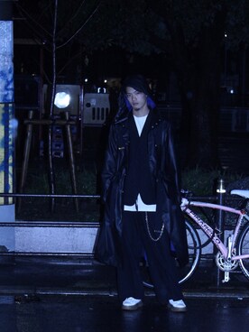 「MIHARAYASUHIRO（ミハラヤスヒロ）のアイテム（スラックス）」を使った、daichi satohさん（メンズ・181cm）の秋コーディネート