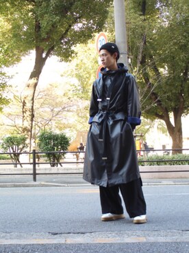「MIHARAYASUHIRO（ミハラヤスヒロ）のアイテム（スラックス）」を使った、daichi satohさん（メンズ・181cm）の秋コーディネート