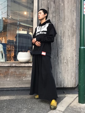 「アイテム（スリッポン）」を使った、daichi satohさん（メンズ・181cm・20代）の春コーディネート