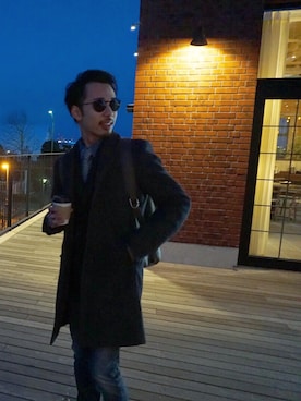 「Banana Republic（バナナリパブリック）のアイテム（その他アウター）」を使った、takekazu3さん（メンズ・167cm）の冬コーディネート