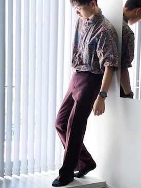 「FOSSIL（フォッシル）のアイテム（アナログ腕時計）」を使った、NNさん（メンズ・169cm）の秋コーディネート