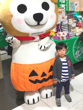 「Lee（リー）のアイテム（スタジャン）」を使った、nattuさん（キッズ・100cm）の秋コーディネート