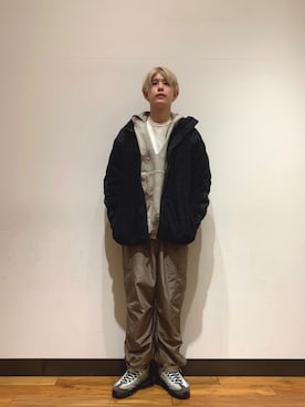 「ROTHCO（ロスコ）のアイテム（ミリタリージャケット）」を使った、鎌田　真平さん（メンズ・172cm）の冬コーディネート