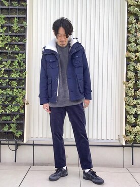 「マウンテンパーカ」｜田中洋輝さん（メンズ・178cm）の秋コーディネート