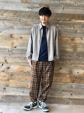 「coen（コーエン）のアイテム（ブルゾン）」を使った、田中洋輝さん（メンズ・178cm）の秋コーディネート