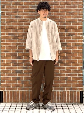 「coen」｜田中洋輝さん（メンズ・177cm）の夏コーディネート