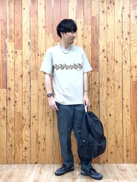 「the case（ザケース）のアイテム」を使った、田中洋輝さん（メンズ・177cm）の夏コーディネート