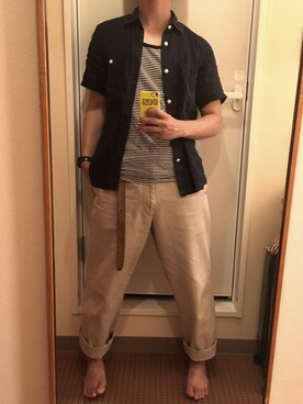 「アイテム（タンクトップ）」を使った、くろごさん（メンズ・164cm）の夏コーディネート