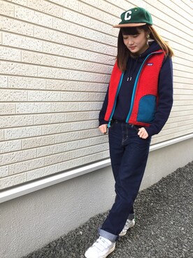 「ベルクロ」｜「アイテム（アクセサリー）」を使った、ｒｉｋａさん（レディース・156cm）の冬コーディネート