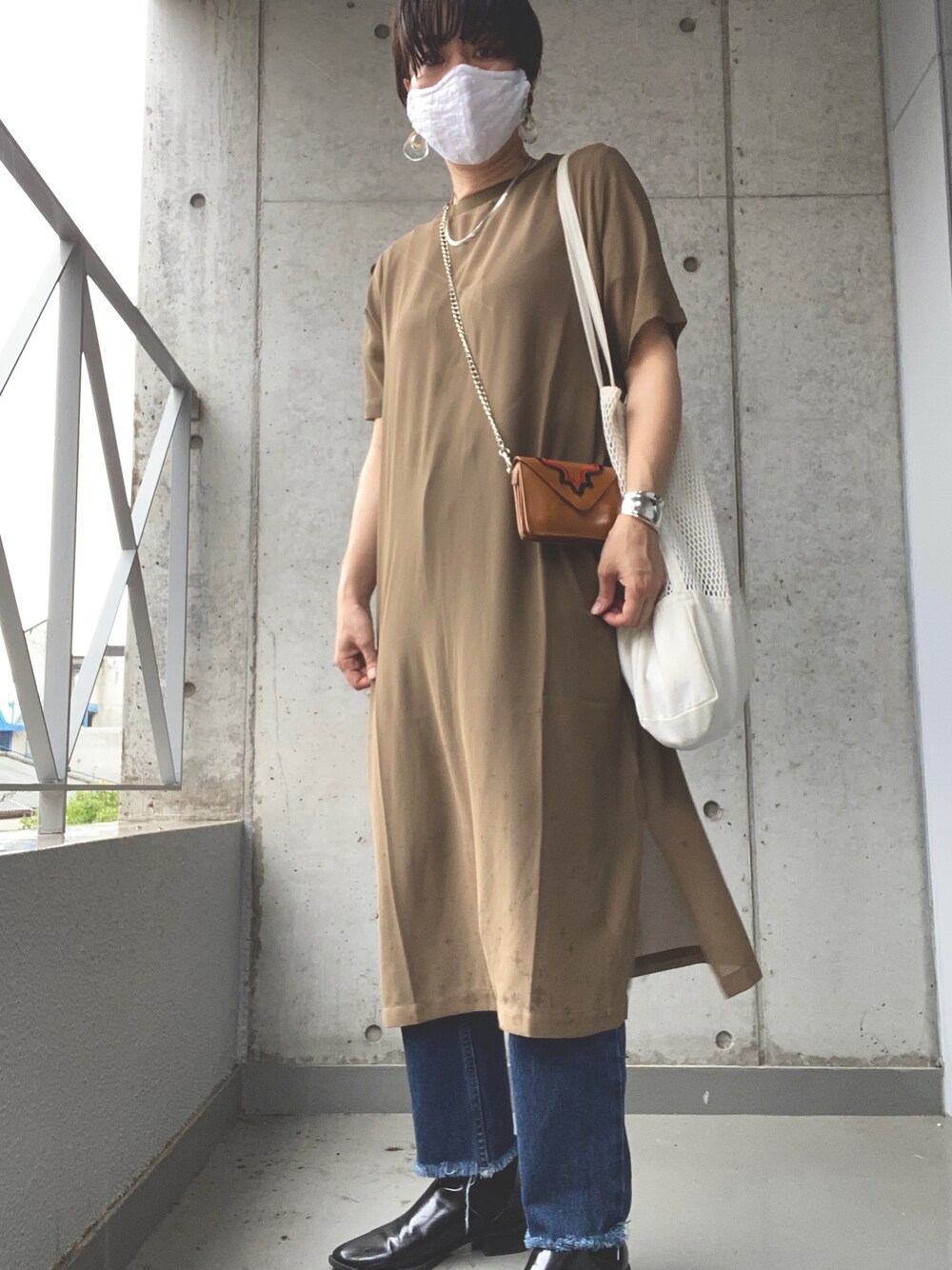 「今日のコーデ」｜「BEAUTY&YOUTH UNITED ARROWSのアイテム（ワンピース/ドレス、ベージュ系）」を使った、megmikiさん（レディース・160cm）の夏コーディネートの1枚目の写真