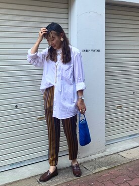「UNITED ARROWS（ユナイテッドアローズ）のアイテム（パンツ、その他）」を使った、rionaさん（レディース・162cm）の夏コーディネート