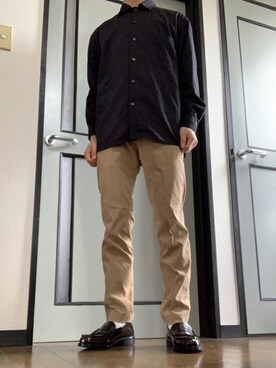 「EDIFICE（エディフィス）のアイテム（チノパンツ）」を使った、ky_bbさん（メンズ・168cm）の春コーディネート