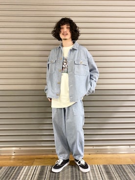 「ヒッコリー」｜「アイテム（ブルゾン）」を使った、がっちさん（メンズ・168cm）の春コーディネート