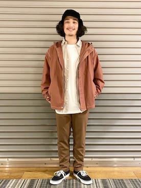「RAGEBLUE（レイジブルー）のアイテム（マウンテンパーカー）」を使った、がっちさん（メンズ・168cm）の春コーディネート