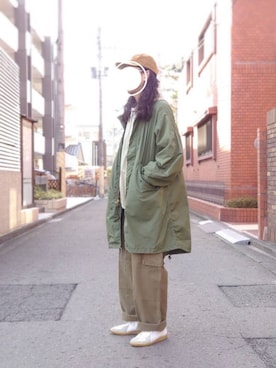 「GAP（ギャップ）のアイテム（ブルゾン）」を使った、ふじもんさん（メンズ・177cm）の冬コーディネート