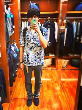 「MASTER&Co（マスターアンドコー）のアイテム（ファッション雑貨）」を使った、FUJIMAさん（メンズ・180cm）の夏コーディネート