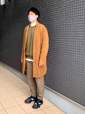 「アイテム（チェスターコート）」を使った、FUJIMAさん（メンズ・180cm・30代）の冬コーディネート