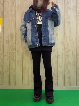 「Dr. Martens（ドクターマーチン）のDr.Martens/ドクターマーチン/JADON POLISHED SMOOTH（ブーツ）」を使った、(ᵔᴥᵔ)さん（レディース・156cm）の秋コーディネート