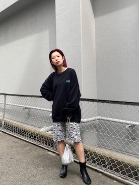 「巾着バッグ」｜「アイテム（ブーティ）」を使った、wwgmikiさん（レディース・158cm）の秋コーディネート