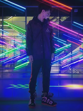 「HUF（ハフ）のアイテム（ナイロンジャケット）」を使った、kohe1さん（メンズ・178cm）の冬コーディネート