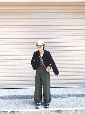 「CS WORKWEARのアイテム」を使った、tsengchuさん（レディース・158cm）の秋コーディネート