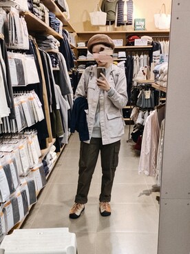 「plain-me（プレインミー）のアイテム（ジャケット/アウター）」を使った、tsengchuさん（レディース・158cm）の冬コーディネート