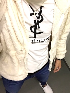 「Yves Saint Laurent（イヴサンローラン）のアイテム（Tシャツ/カットソー）」を使った、ko-ichiさん（メンズ・173cm）の秋コーディネート