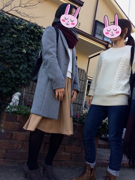 「あけおめ」｜「アイテム（ブーティ）」を使った、こにしさん（レディース・161cm）の冬コーディネート