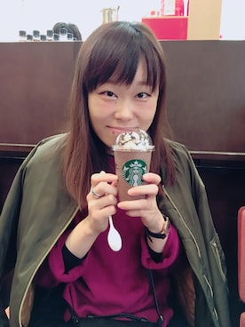 「ダークモカチップクリームフラペチーノ」｜chantaroさん（レディース・155cm）の冬コーディネート