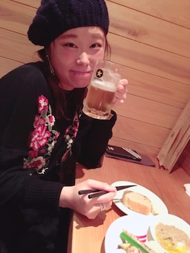 「COMME CA DU MODE（コムサデモード）のアイテム（帽子）」を使った、chantaroさん（レディース・155cm）の冬コーディネート