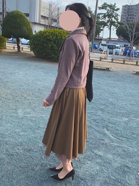 「rps（アールピーエス）のアイテム（ライダースジャケット）」を使った、sisters1210さん（レディース・160cm）の冬コーディネート