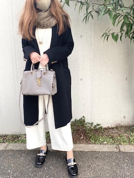 「春めきシューズ」｜「アイテム（チェスターコート）」を使った、NaAさん（レディース・153cm）の春コーディネート