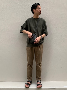 「EDWIN（エドウィン）のアイテム（サンダル）」を使った、tsutttsuさん（メンズ・182cm）の夏コーディネート