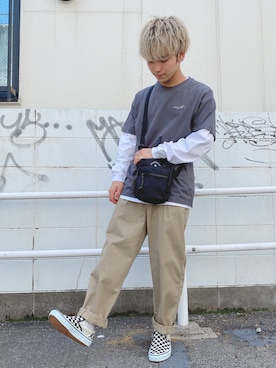 「CONVERSE（コンバース）のアイテム（ショルダーバッグ）」を使った、きらさん（メンズ・163cm）の春コーディネート