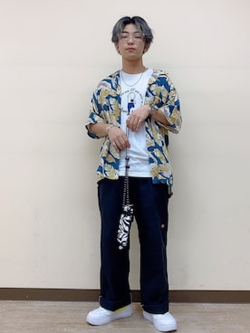 「アロハシャツ」｜きらさん（メンズ・163cm）の夏コーディネート