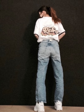 「ハイウエストジーンズ」｜chamさん（レディース・164cm）の夏コーディネート