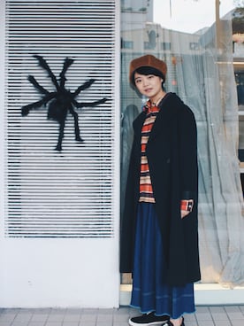 「halloween」｜「アイテム（ハンチング/ベレー帽）」を使った、E-WEARさん（レディース・160cm）の秋コーディネート