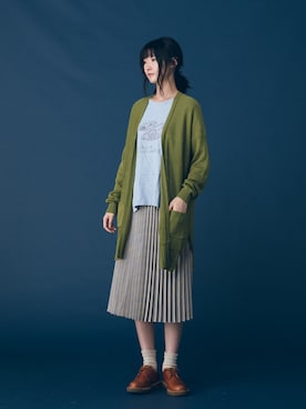 「skirt」｜「アイテム（その他アウター）」を使った、E-WEARさん（レディース・170cm）の秋コーディネート