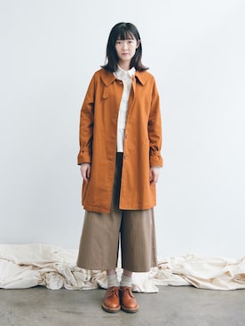「アイテム（トレンチコート）」を使った、E-WEARさん（レディース・170cm）の秋コーディネート