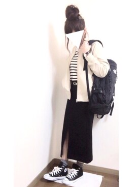 「JOURNAL STANDARD relume（ジャーナルスタンダード　レリューム）のアイテム（MA-1）」を使った、i-waさん（レディース・151cm）の春コーディネート