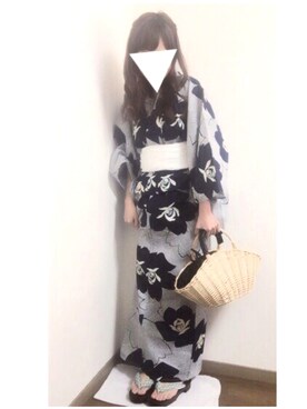 「grove（グローブ）のアイテム（かごバッグ）」を使った、i-waさん（レディース・151cm）の夏コーディネート