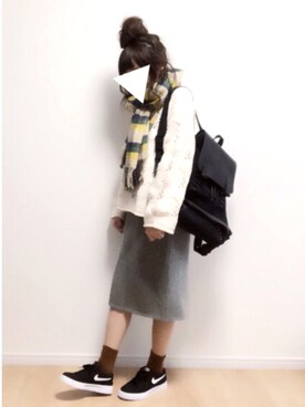 「PLAIN CLOTHING（プレーンクロージング）のアイテム（スニーカー）」を使った、i-waさん（レディース・151cm）の秋コーディネート