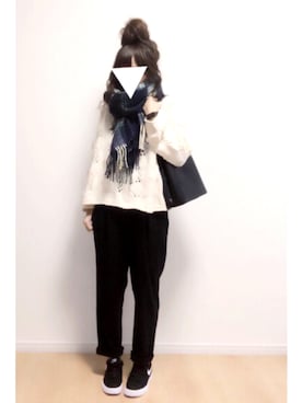 「PLAIN CLOTHING（プレーンクロージング）のアイテム（スニーカー）」を使った、i-waさん（レディース・151cm）の秋コーディネート