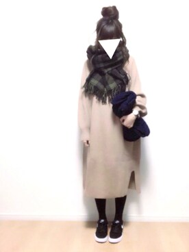「PLAIN CLOTHING（プレーンクロージング）のアイテム（スニーカー）」を使った、i-waさん（レディース・151cm）の冬コーディネート