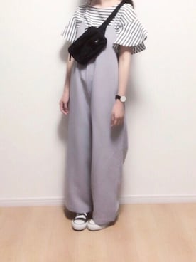 「thevirgnia」｜「アイテム（サロペット/オーバーオール）」を使った、i-waさん（レディース・151cm）の夏コーディネート