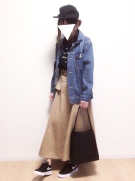 「PLAIN CLOTHING（プレーンクロージング）のアイテム（スニーカー）」を使った、i-waさん（レディース・152cm）の秋コーディネート